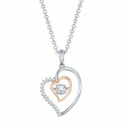 Cheapest 🎉 Unbranded Sterling Silver Double Heart Dancing Cubic Zirconia Necklace 🥰 -Valentine's Day Jewelry shop unnamed file 1396