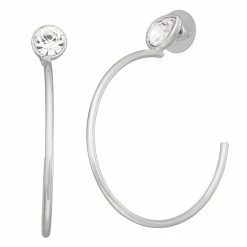 Discount π Nine West Silver Tone Mismatch Post Hoop Earrings π