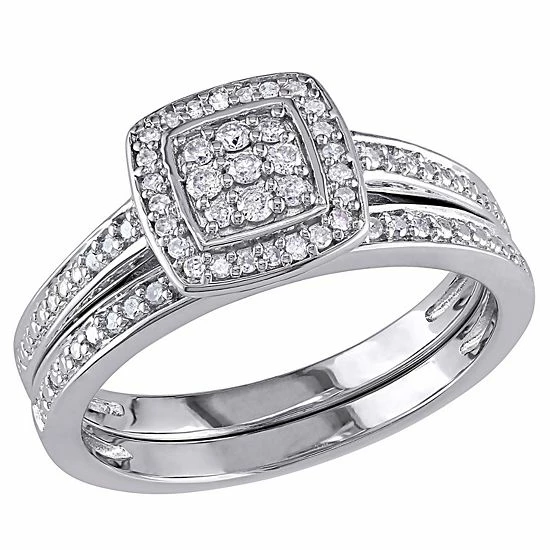 Brand new ๐งจ Unbranded Diamond Halo Engagement Ring Set In Sterling Silver (1/4 Ct. T.W.) ๐ 3 Brand new ๐งจ Unbranded Diamond Halo Engagement Ring Set In Sterling Silver (1/4 Ct. T.W.) ๐