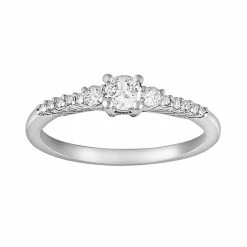 Discount 😍 Stella Grace Sterling Silver Lab-Created White Sapphire And Diamond Accent Ring 🛒