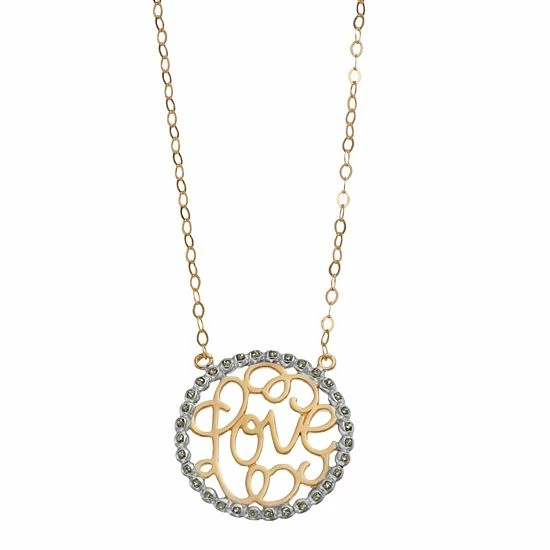 Wholesale ๐ฅฐ Diamond Mystique 18k Gold Over Silver & Diamond Accent "Love" Necklace ๐ 3 Wholesale ๐ฅฐ Diamond Mystique 18k Gold Over Silver & Diamond Accent "Love" Necklace ๐