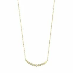 Coupon 🧨 Unbranded 14k Gold Over Silver Cubic Zirconia Necklace Gold Tone 👍