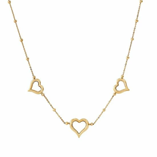 Wholesale π Everlasting Gold 10K Gold Triple Heart Station Necklace π 3 Wholesale π Everlasting Gold 10K Gold Triple Heart Station Necklace π