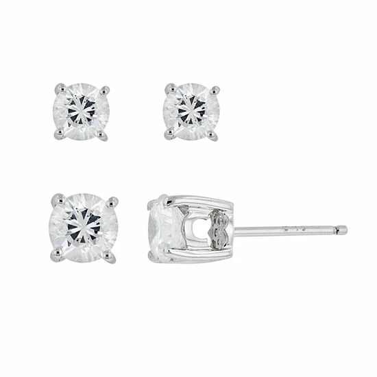 New 🛒 DiamonLuxe Sterling Silver 1 1/2-ct. T.W. Cubic Zirconia Stud Earring Set 💯 3 New 🛒 DiamonLuxe Sterling Silver 1 1/2-ct. T.W. Cubic Zirconia Stud Earring Set 💯