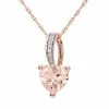 Wholesale 🎁 Stella Grace 10k Rose Gold Morganite And Diamond Accent Heart Pendant 🥰