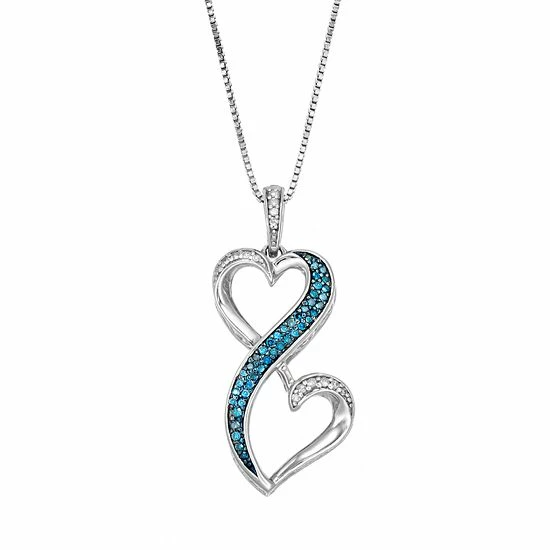 Buy ๐ฏ Love Is Forever 1/5 Carat T.W. Blue & White Diamond Sterling Silver Heart Pendant Necklace ๐ฏ 3 Buy ๐ฏ Love Is Forever 1/5 Carat T.W. Blue & White Diamond Sterling Silver Heart Pendant Necklace ๐ฏ