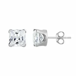 Flash Sale 😍 Taylor Grace 10k Gold 6 Mm Square Cubic Zirconia Stud Earrings 💯