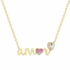 Best Pirce 🔔 Crystal Collective Gold Plated "Amor" Heart Necklace 🌟