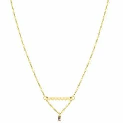 Best reviews of ⌛ LC Lauren Conrad Gold Tone Pink Crystal Heart Bar Pendant Necklace 😍