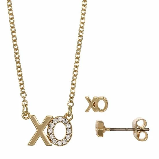 Hot Sale ๐ FAO Schwarz "XO" Pendant & Stud Earring Set Gold Tone Crystal ๐ฏ 3 Hot Sale ๐ FAO Schwarz "XO" Pendant & Stud Earring Set Gold Tone Crystal ๐ฏ