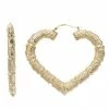 Discount ❤️ Unbranded 10k Gold Textured Heart Hoop Earrings 👏 -Valentine's Day Jewelry shop unnamed file 1555