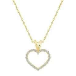 Hot Sale ๐ Alyson Layne 14k Gold 1/4 Carat T.W. Diamond Heart Pendant Necklace ๐