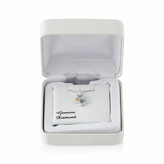 Buy ✨ Love Is Forever Diamond Accent Sterling Silver & 10k Gold Over Silver Double Heart Pendant Necklace ✔️ 3 Buy ✨ Love Is Forever Diamond Accent Sterling Silver & 10k Gold Over Silver Double Heart Pendant Necklace ✔️