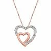 Promo 🔥 Unbranded 18k Rose Gold Over Silver 1/10 Carat T.W. Diamond Double Heart Pendant ⌛ -Valentine's Day Jewelry shop unnamed file 1617