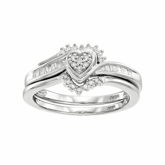 Top 10 😉 Always Yours Sterling Silver 1/5 Carat T.W. Diamond Heart Engagement Ring Set 👍 3 Top 10 😉 Always Yours Sterling Silver 1/5 Carat T.W. Diamond Heart Engagement Ring Set 👍
