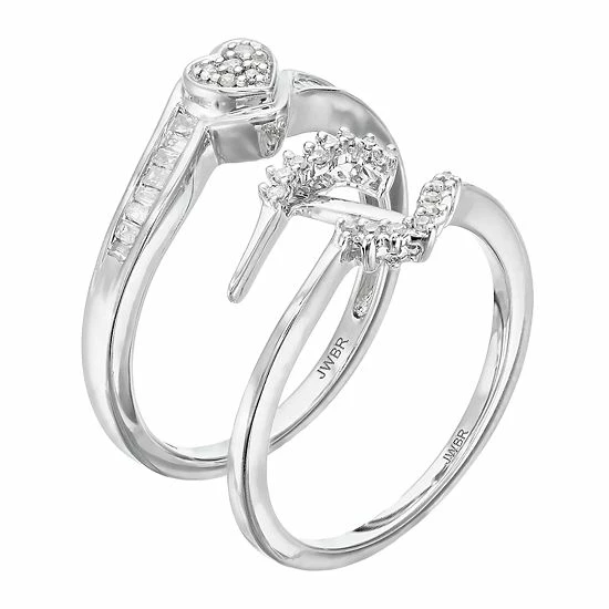 Top 10 😉 Always Yours Sterling Silver 1/5 Carat T.W. Diamond Heart Engagement Ring Set 👍 4 Top 10 😉 Always Yours Sterling Silver 1/5 Carat T.W. Diamond Heart Engagement Ring Set 👍 - Image 2