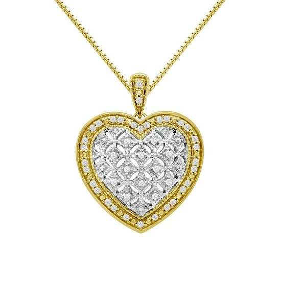 Cheapest ๐ Unbranded Two Tone Sterling Silver 1/4 Carat T.W. Diamond Heart Pendant Necklace ๐ 3 Cheapest ๐ Unbranded Two Tone Sterling Silver 1/4 Carat T.W. Diamond Heart Pendant Necklace ๐