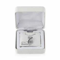 Outlet 🥰 Love Is Forever 1/5 Carat T.W. Black & White Diamond Sterling Silver Double Heart Pendant Necklace ✔️