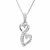 Discount 🔔 Love Is Forever Sterling Silver 1/10-ct. T.W. Diamond Double Heart Pendant ✨ -Valentine's Day Jewelry shop unnamed file 1669