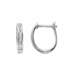 Budget 🔔 Diamond Brilliance Sterling Silver 1/10 Carat T.W. Diamond Hoop Earrings 🥰 -Valentine's Day Jewelry shop unnamed file 167