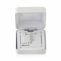 Discount 🔔 Love Is Forever Sterling Silver 1/10-ct. T.W. Diamond Double Heart Pendant ✨ -Valentine's Day Jewelry shop unnamed file 1670