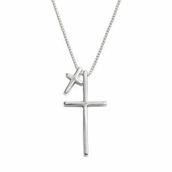 Buy ๐ Timeless Sterling Silver Double Cross Pendant โ๏ธ
