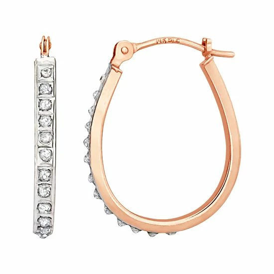 Promo ๐ Diamond Fascination 14k Gold Diamond Accent Pear Hoop Earrings 14k Rose Gold โญ 3 Promo ๐ Diamond Fascination 14k Gold Diamond Accent Pear Hoop Earrings 14k Rose Gold โญ
