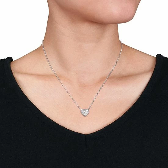 Deals π Stella Grace Sterling Silver 2 Carat T.W. Lab-Created Moissanite Halo Heart Necklace β 5 Deals π Stella Grace Sterling Silver 2 Carat T.W. Lab-Created Moissanite Halo Heart Necklace β - Image 3