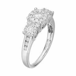 Brand new 😀 Unbranded Sterling Silver 1/2 Carat T.W. Diamond 3-Stone Cluster Engagement Ring 🔥 -Valentine's Day Jewelry shop unnamed file 1715