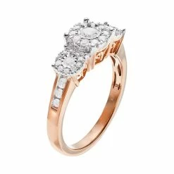 Brand new 😀 Unbranded Sterling Silver 1/2 Carat T.W. Diamond 3-Stone Cluster Engagement Ring 🔥 -Valentine's Day Jewelry shop unnamed file 1716