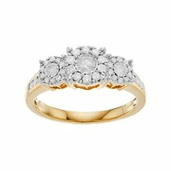 Brand new 😀 Unbranded Sterling Silver 1/2 Carat T.W. Diamond 3-Stone Cluster Engagement Ring 🔥 -Valentine's Day Jewelry shop unnamed file 1720