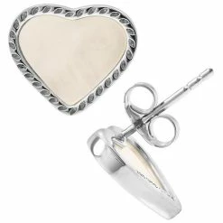 Deals π Gemistry Sterling Silver π© Mother Of Pearl Heart Stud Earrings π
