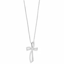 Cheapest ๐ฅฐ Timeless Sterling Silver Cubic Zirconia Swirl Cross Pendant ๐