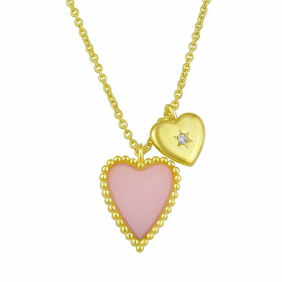 New ๐ Unbranded Rose Quartz Heart & Cubic Zirconia Charm Pendant Necklace ๐ฏ 3 New ๐ Unbranded Rose Quartz Heart & Cubic Zirconia Charm Pendant Necklace ๐ฏ