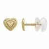 Flash Sale 🧨 Charming Girl 14k Gold Beaded Heart Stud Earrings 🔥