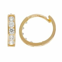 Cheap ๐ Charming Girl Cubic Zirconia 14k Gold Hoop Earrings ๐คฉ