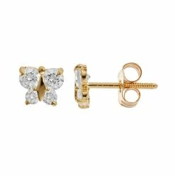 Wholesale 🧨 PRIMROSE Charming Girl 14k Gold Butterfly Stud Earrings - Kids 😉