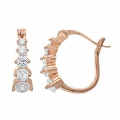 Cheap 👏 Unbranded Sterling Silver Round Cubic Zirconia Hoop Earrings 👏 -Valentine's Day Jewelry shop unnamed file 1782