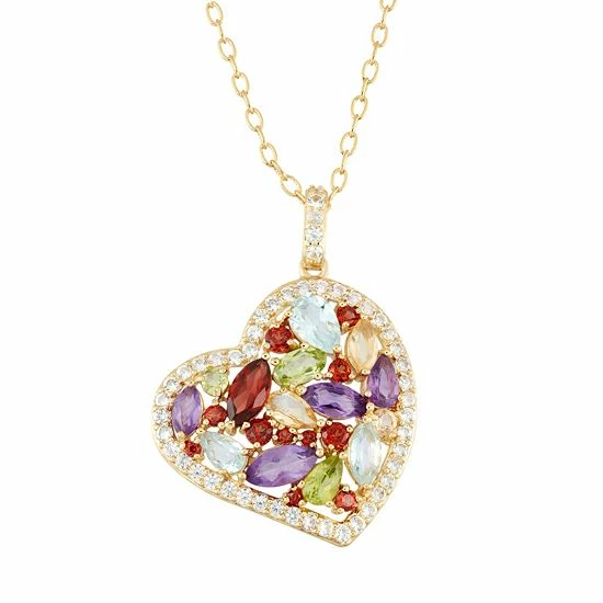 Top 10 π Unbranded Gemstone 18k Gold Over Bronze Heart Pendant Necklace & Bracelet Set π― 4 Top 10 π Unbranded Gemstone 18k Gold Over Bronze Heart Pendant Necklace & Bracelet Set π― - Image 2