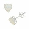 Coupon 👏 Designs By Gioelli Lab-Created Opal 10k White Gold Heart Stud Earrings 🔥