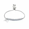 Hot Sale 💯 Brilliance Crystal Heart & Cross Bar Adjustable Bracelet Silver Tone 😉