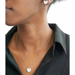 Budget ❤️ Unbranded Sterling Silver 1/8 Carat T.W. Diamond Heart Pendant & Earrings Box Set 🛒 -Valentine's Day Jewelry shop unnamed file 1824