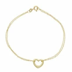 Best deal 🛒 Unbranded 10k Gold Double Strand Heart Bracelet 🔔