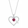 Wholesale 🌟 Argento Bella Sterling Silver White & Red Cubic Zirconia Cross & Heart Pendant Necklace 🤩
