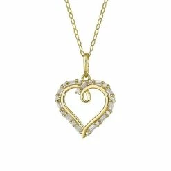 Cheapest 👏 Unbranded 10k Gold Cubic Zirconia Heart Pendant Necklace 🧨