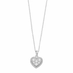 Buy ✨ Unbranded Sterling Silver 1/2 Carat T.W. Diamond Heart Pendant Necklace ✨