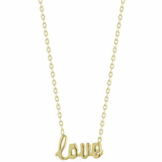 Best Pirce β Sunkissed Sterling 14k Gold Over Silver Script Love Necklace Yellow Gold Tone π― 3 Best Pirce β Sunkissed Sterling 14k Gold Over Silver Script Love Necklace Yellow Gold Tone π―