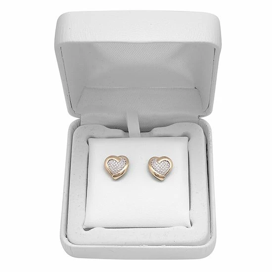 Brand new ⌛ Unbranded 14k Gold Over Silver 1/10 Carat T.W. Diamond Heart Stud Earrings 🥰 5 Brand new ⌛ Unbranded 14k Gold Over Silver 1/10 Carat T.W. Diamond Heart Stud Earrings 🥰 - Image 3