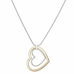 Flash Sale 🧨 Nine West Silver Tone Pave Heart Pendant Necklace 🥰