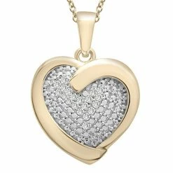 Cheap 🎉 Unbranded 14k Gold Over Silver 1/10 Carat T.W. Diamond Heart Pendant 😉 -Valentine's Day Jewelry shop unnamed file 1878